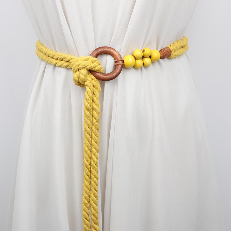 

Retro Bohemian Women s Decorative Hemp Rope Waist Belt for Skirts