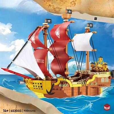 920pcs  Pirate Ship Assembling Toy Decoration Model Assembling Children Boy Building Block Toys No Box
