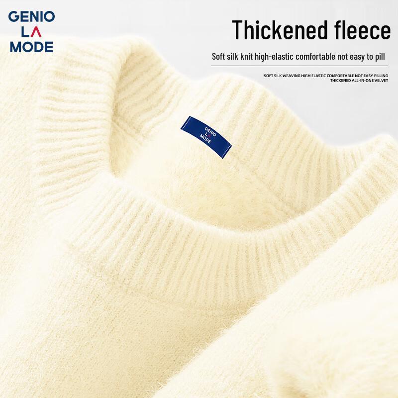 GENIOLAMODE Men's Fleece-Lined Pullover Sweater