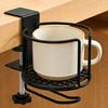 Desk Edge Cup Holder Tool-Free Clamp On Desk Cup Holder Stainless Steel Anti-Spill Drink Holder for Office Home Gaming Desk