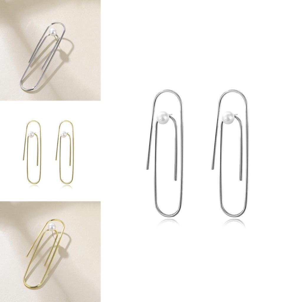 Trendy European Fashion U-shaped Pearl Earrings With Creative Unique Design