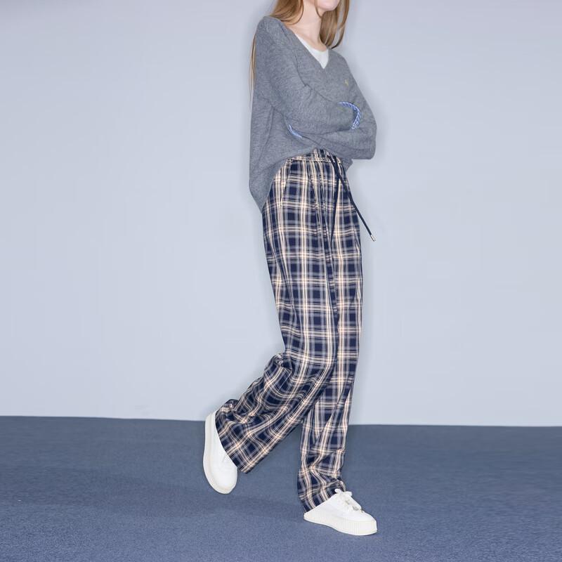 

Sancai 2025 Autumn Plaid Wide-Leg Casual Pants XL