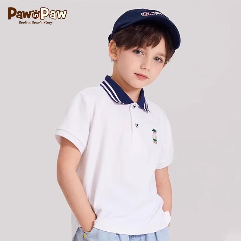 PawinPaw Cartoon Bear Kids  Polo Short Sleeve T-Shirt 100