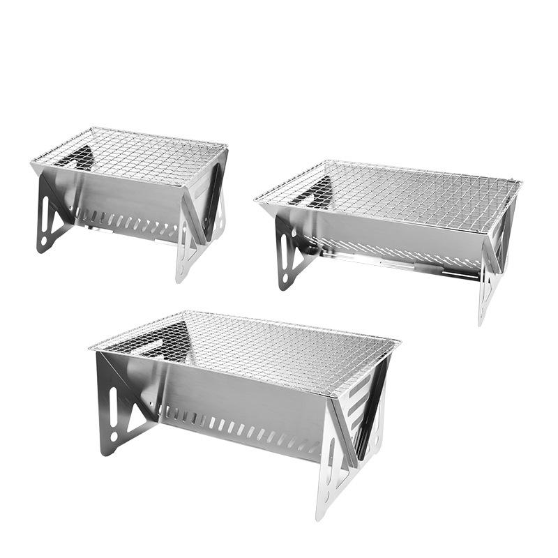 Nouveau barbecue à charbon de bois pliable et portable en acier inoxydable pour cour extérieure