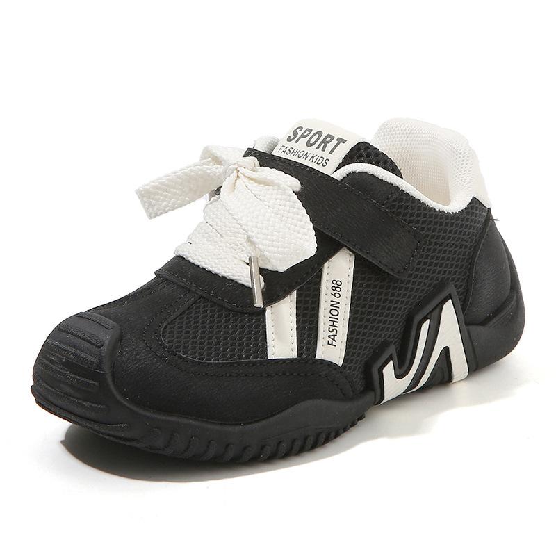 

Spring Autumn Children Soft Sole Sneakers Casual Athletic Shoes Toddler White Shoes German Training Shoes The inner length of size 26 shoes is about 16.5cm чорний