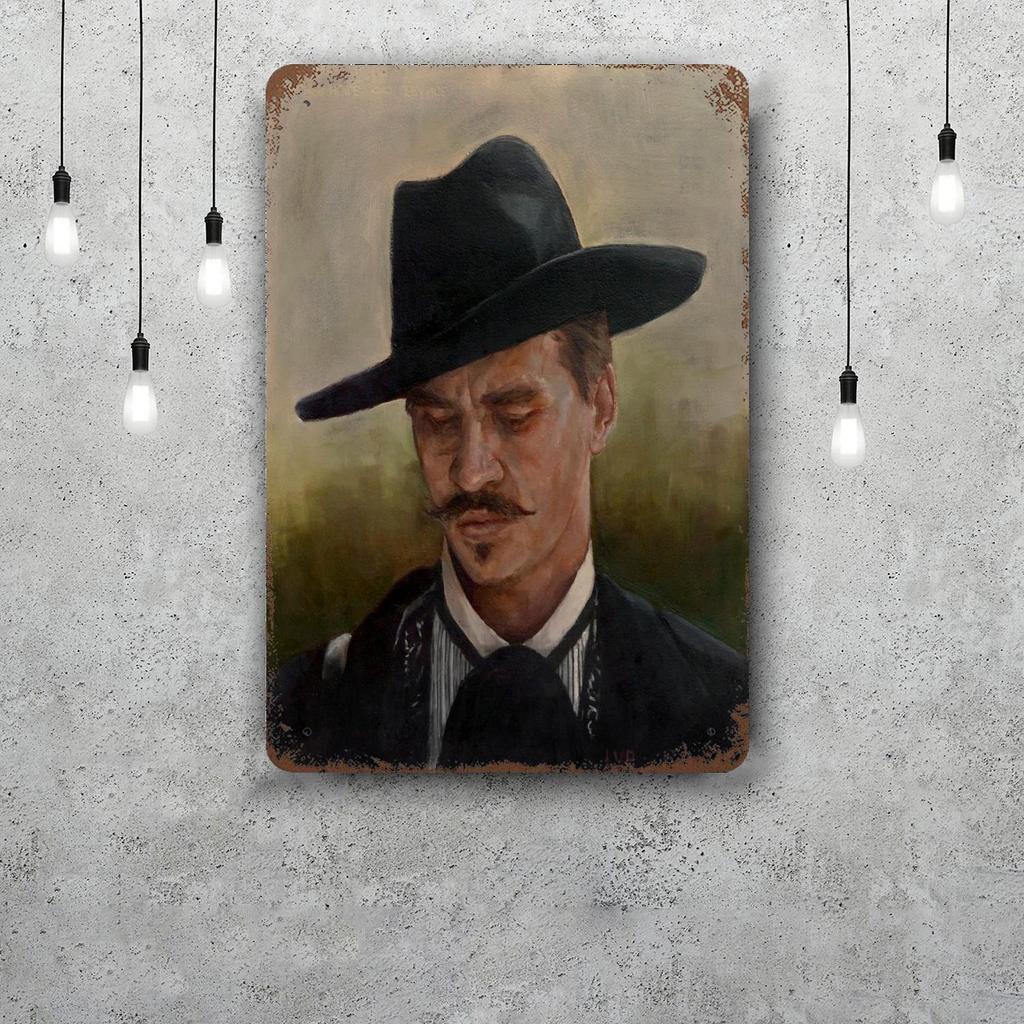 doc holliday Classic Poster Rusty Metal Plaque Retro Decorative Plate Bar Man Cave Garage Club Metal Sign Wall Decoration