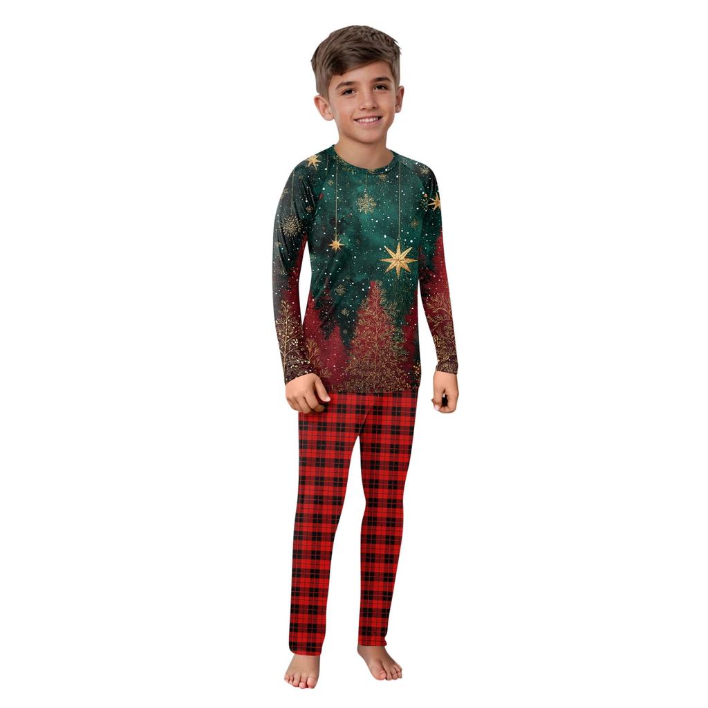 Christmas Prints Family Matching Long Sleeve Tops+Pants Set Family Matching Sets