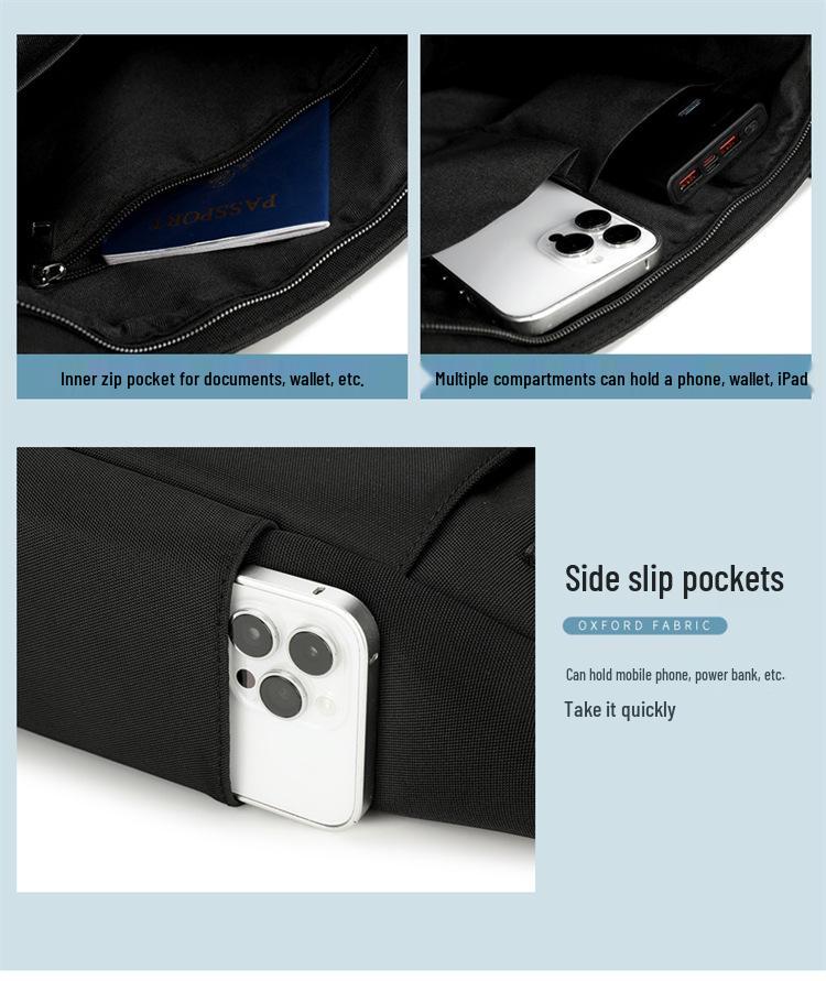 Men's Cross-Body Oxford Cloth Waterproof Briefcase and Shoulder Bag