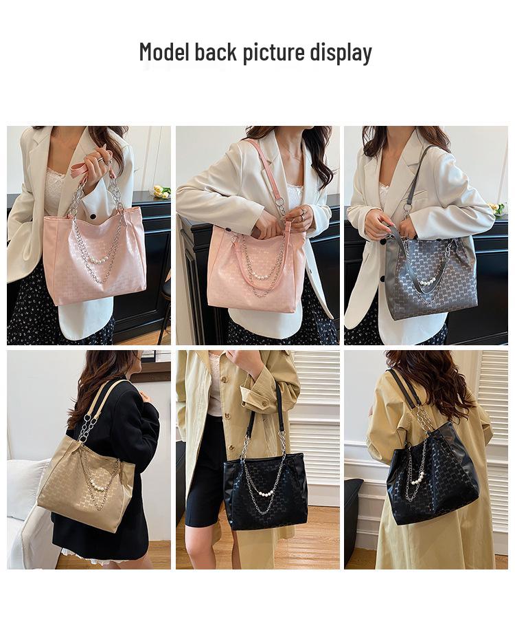 Women's New Pearl Chain Tote – Fashionable Large Capacity Handbag