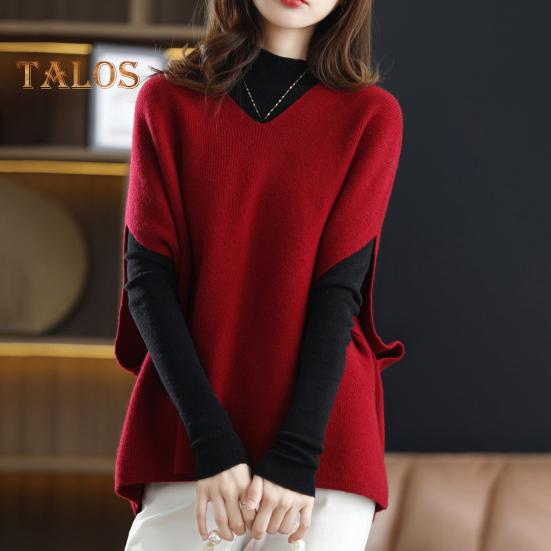 Women Knitting Waistcoat V-neck Sleeveless Knitting Tops Solid Color Loose Fit Breathable Casual Knitwear Daily Wear