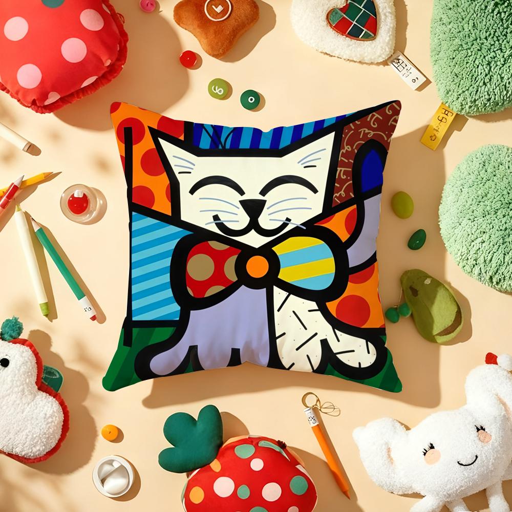 Cushion Cover Plush Fabric Soft DoubleSided Printed Sofa Warm Winter Home Gift Pillow Cover BBritto Art Design