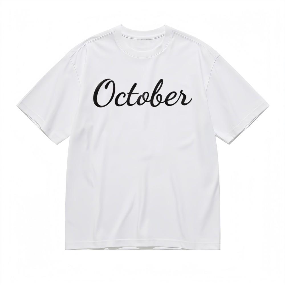 

Men s Soft Breathable All Season Classic T-Shirt October Graphic 100% Cotton Tee L
