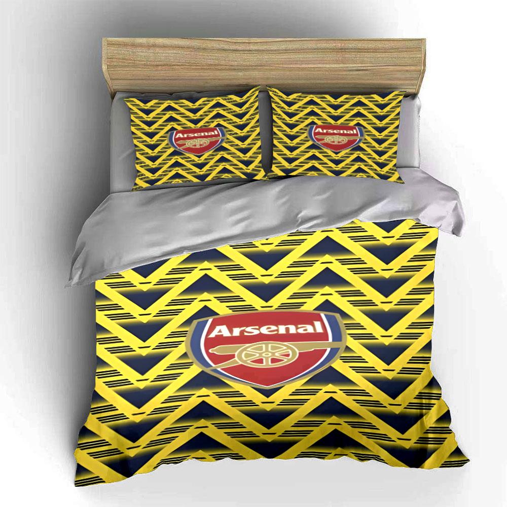 Galones amarillos, emblema del Arsenal. Juegos de cama Juegos de fundas nórdicas Fundas nórdicas Fundas de almohada(1 * Funda de edredón 2 * Fundas de almohada sin relleno de edredón)