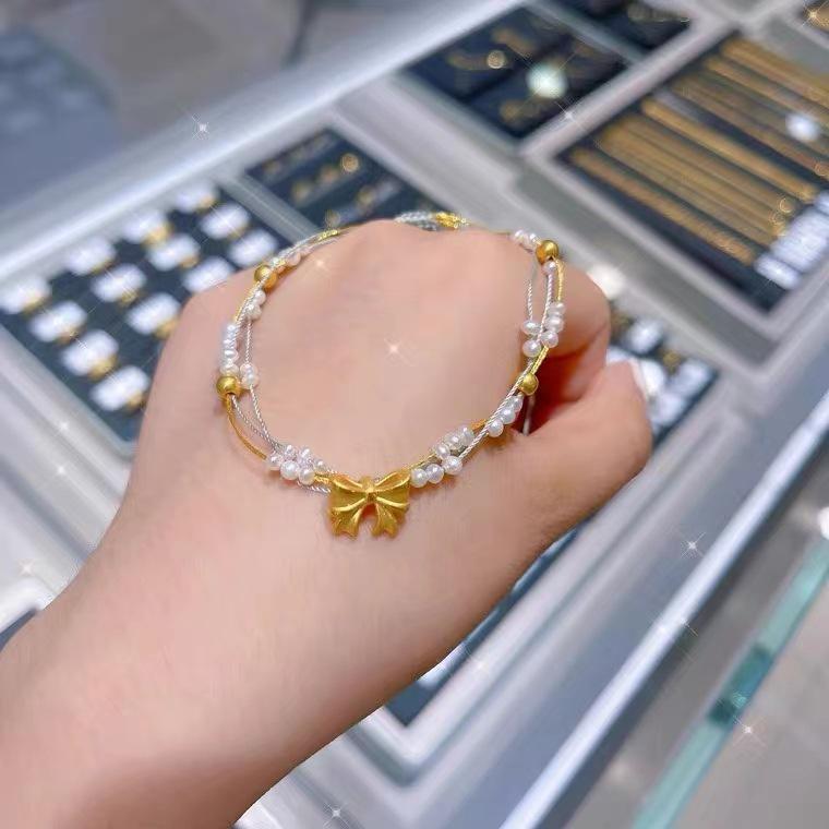 Vietnam Gold Princess Exile Pearl Bracelet - Copper Gold-Plated Women's Jewelry