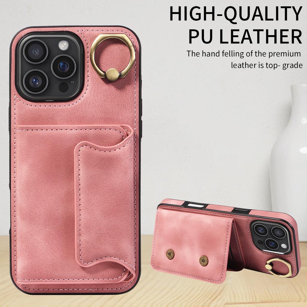 Ring Bracket Card Holder Slots Cover Phone Case for iPhone 16 Series.for iPhone 16,iPhone 16 Plus,iPhone 16 Pro,iPhone 16 Pro Max