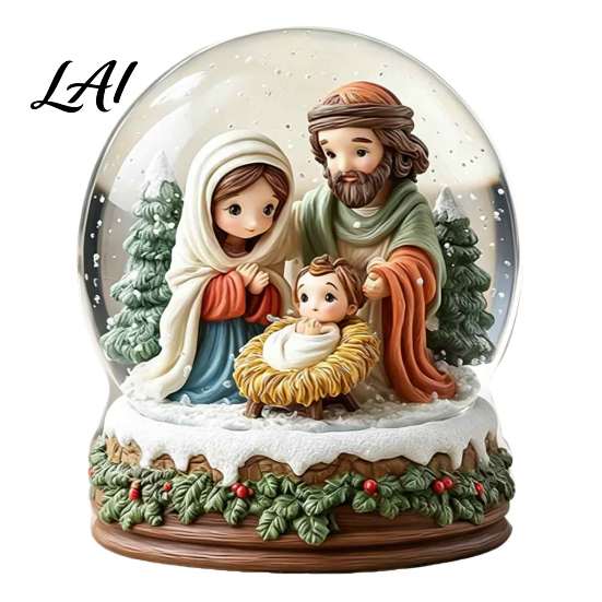 Lightweight Acrylic Holiday Gift Christmas Crystal Ball Figurine 2D Winter Cottage Carousel Transparent Igloo Ornament Tabletop Ornaments for