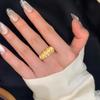 Textured Brushed Pleated Zircon Metal Ring Women'S Niche Unique Elegant Fashion Exquisite Versatile Ring Ring
