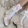 Japanese Harajuku Lolita Sweet Rabbit Ear Socks Women Summer JK Bow Short Socks Lolita Lace Large Lace Sweet Socks
