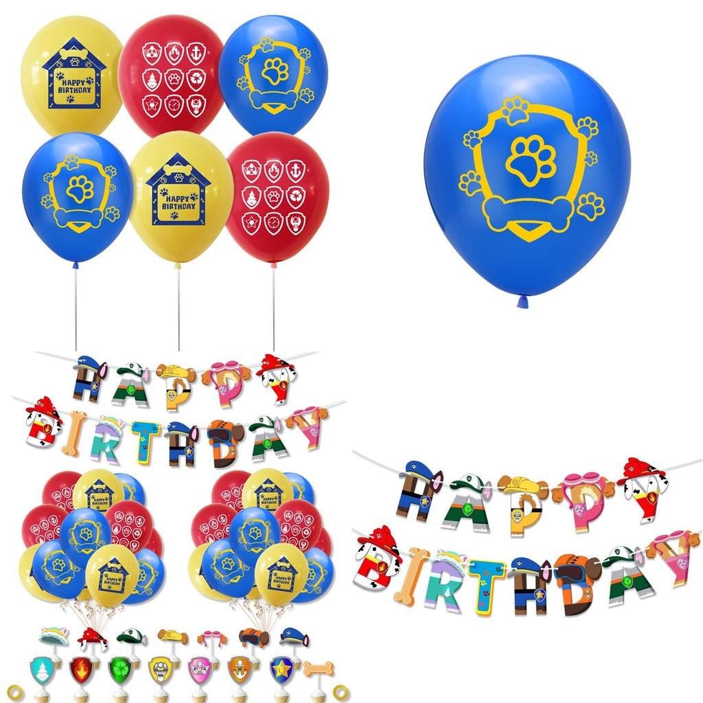 Paw Patrol Kindergeburtstagsdekorationsset mit bunten Luftballons und niedlichem Banner