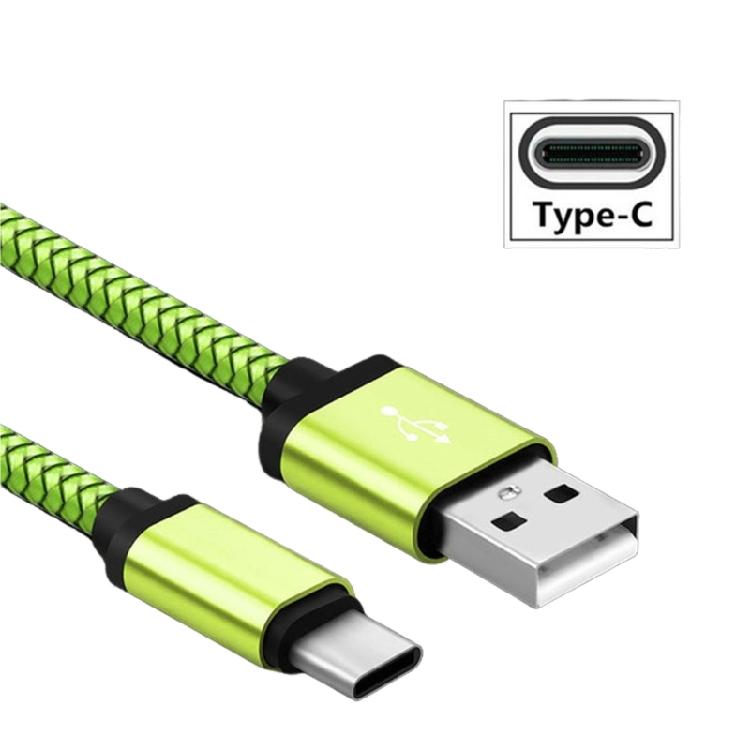 Braided USB C Fast Charge Cable Nylon Cord Flexible 480Mbps for Phones Power Adapters Mobile Device