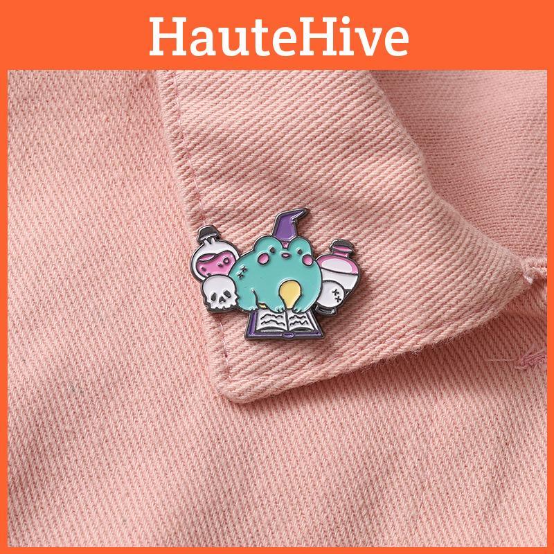 Cute Frog Character Alloy Pin Creative Chemistry Potion Bottle Fashionable Badge