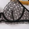 Set di Biancheria Intima Sexy da Donna Reggiseno a Balconcino in Rete Trasparente Set di Biancheria Intima Sottile Imbottito Push-up
