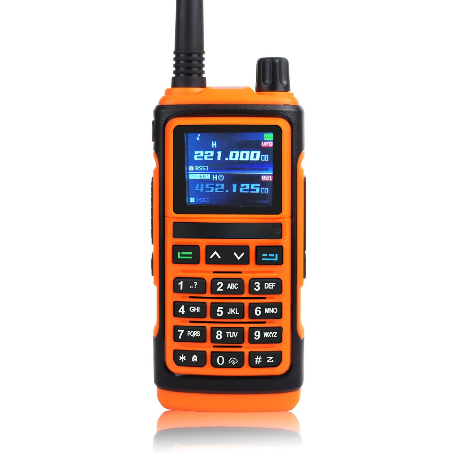 

GPS Air Band Walkie Talkie Five Bands Receive Tri-Band Transmit FM Two Way Radio UV-17 Pro GPS оранжевый