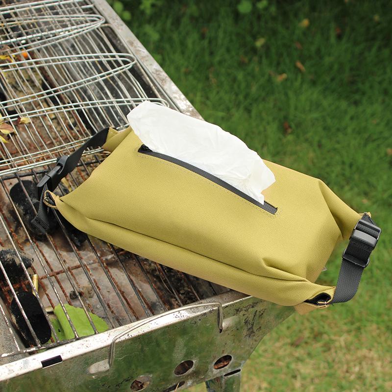 RR Camping Toilet Paper Holder Bag Camping Tent Folding Toilet Paper Hanging Holder Roll Case Storage Box Outdoor Camping Tools