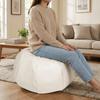 Round Pumpkin Pouf Cover Large Capacity Seat Cushion Cover Accent Stool Footstool Cover  Lounge