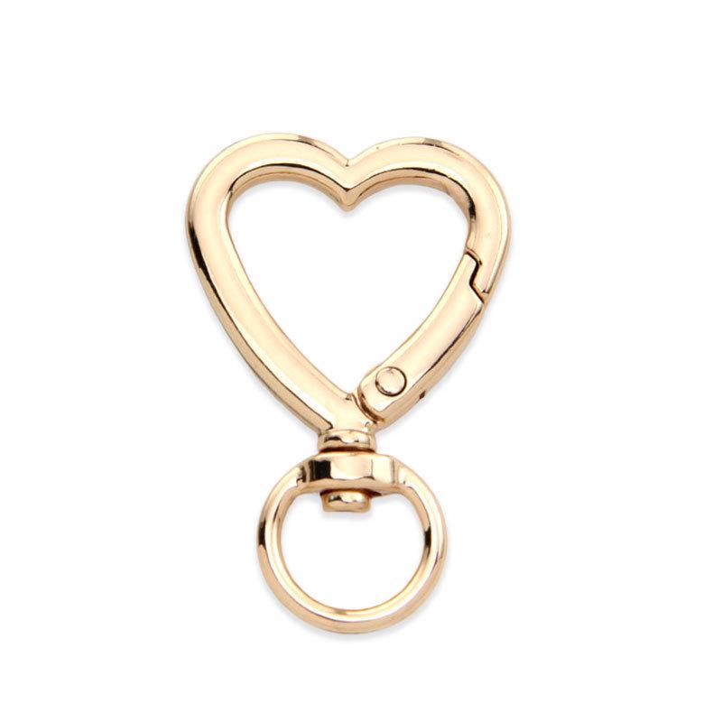 Love Heart Rotating Keychain Pendant - Heart-Shaped Zinc Alloy Handbag Accessory & Spring Ring Jewelry