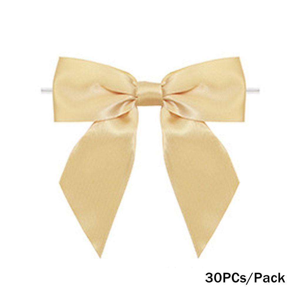New Party Favors Twist Tie Bows Wedding Solid Color Gift Wrap Bows DIY Baby Shower Decorations Ribbon Bows