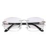 Diamond Trimming Rimless Square Reading Eyewear Far Near Dual Purpose Women Eyeglasses Metal Frame Antifatigue Men Glasses