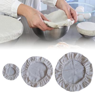 Confezione da 6 copri ciotole elasticizzati in cotone biologico non sbiancato, riutilizzabili, perfetti per ciotole di piccole e medie dimensioni.