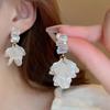 2023 Elegant Flower Shell Zircon Dangle Earrings for Women - High-End, Versatile, Light Luxury Fashion.