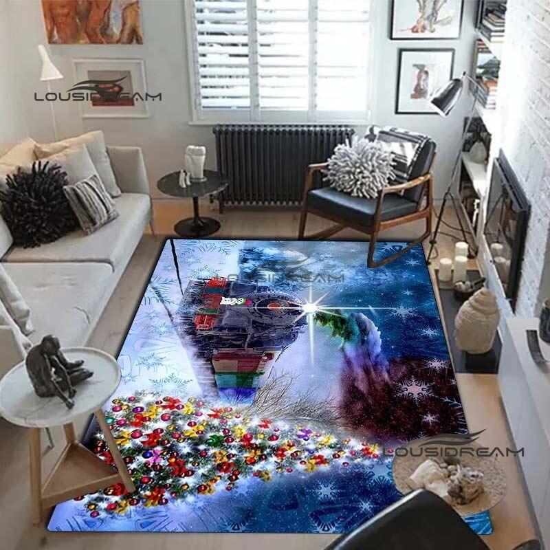 Weihnachts-Weihnachtsmann-Teppiche und Vorleger, Winter-Schnee-Teppich, Bodenmatte, Wohnzimmer, Schlafzimmer, großer Bereich, weicher Teppich, Kinderzimmer-Teppich