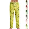 Pyjamasbukser Nattøy Fritidssnor Elastisk midje Bukser Komfortable Rette Yoga Løse Bukser