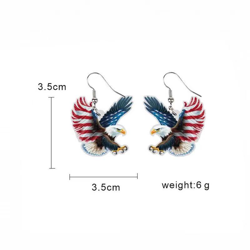 European Handmade USA Independence Day Earrings with Butterfly, Unicorn, Smiley Face, Star, and Woman Head Designs