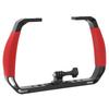 Underwater Diving Rig Tray Mount Silione Anti Slip Grip Stabilizer with 2 Cold Shoe 1Celsius4in 3Celsius8in Screw Hole Action Camera Accessory for Ins