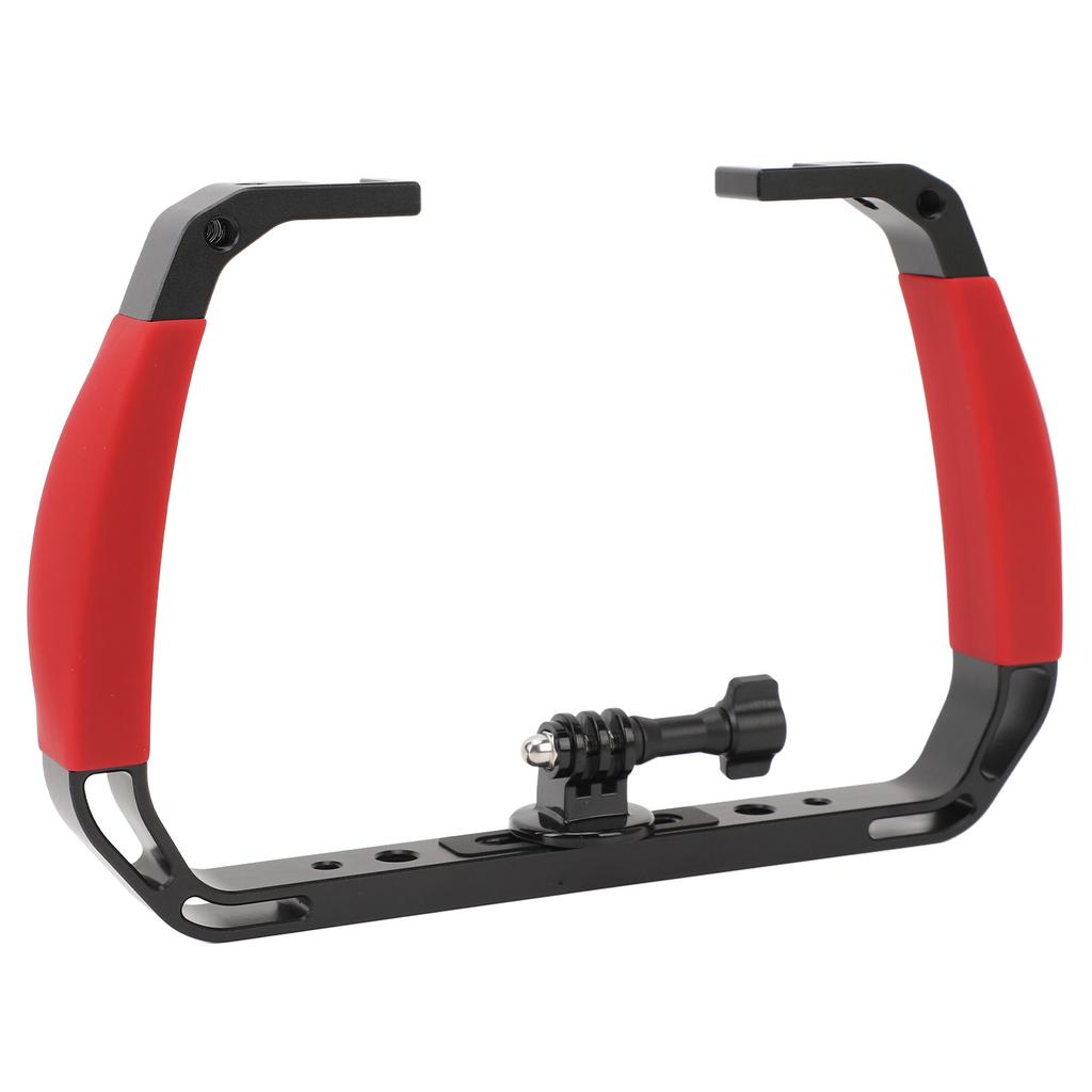 Underwater Diving Rig Tray Mount Silione Anti Slip Grip Stabilizer with 2 Cold Shoe 1Celsius4in 3Celsius8in Screw Hole Action Camera Accessory for Ins
