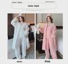 Suspender Trousers & Outer Robe Set with Chest Pad + 3D Hairband - Autumn/Winter Sexy Pajamas Coral Fleece 4-Piece Set.