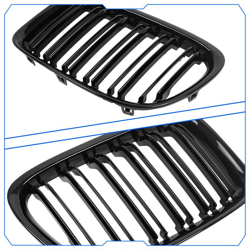 High Quality For BMW X1 E84 X1 18i 20i 25i 28i 2011-2016 Automotive External Accessories Double Line Smooth Black Front Grille