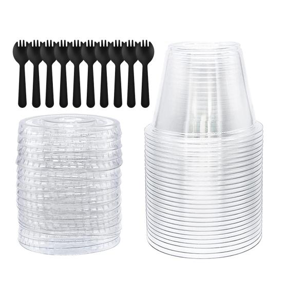 10/20/30/50Pcs Dessert Cup BPA-Free Plastic Cups Desserts Fruits Cakes Ice Cream Pudding Milkshake Cups