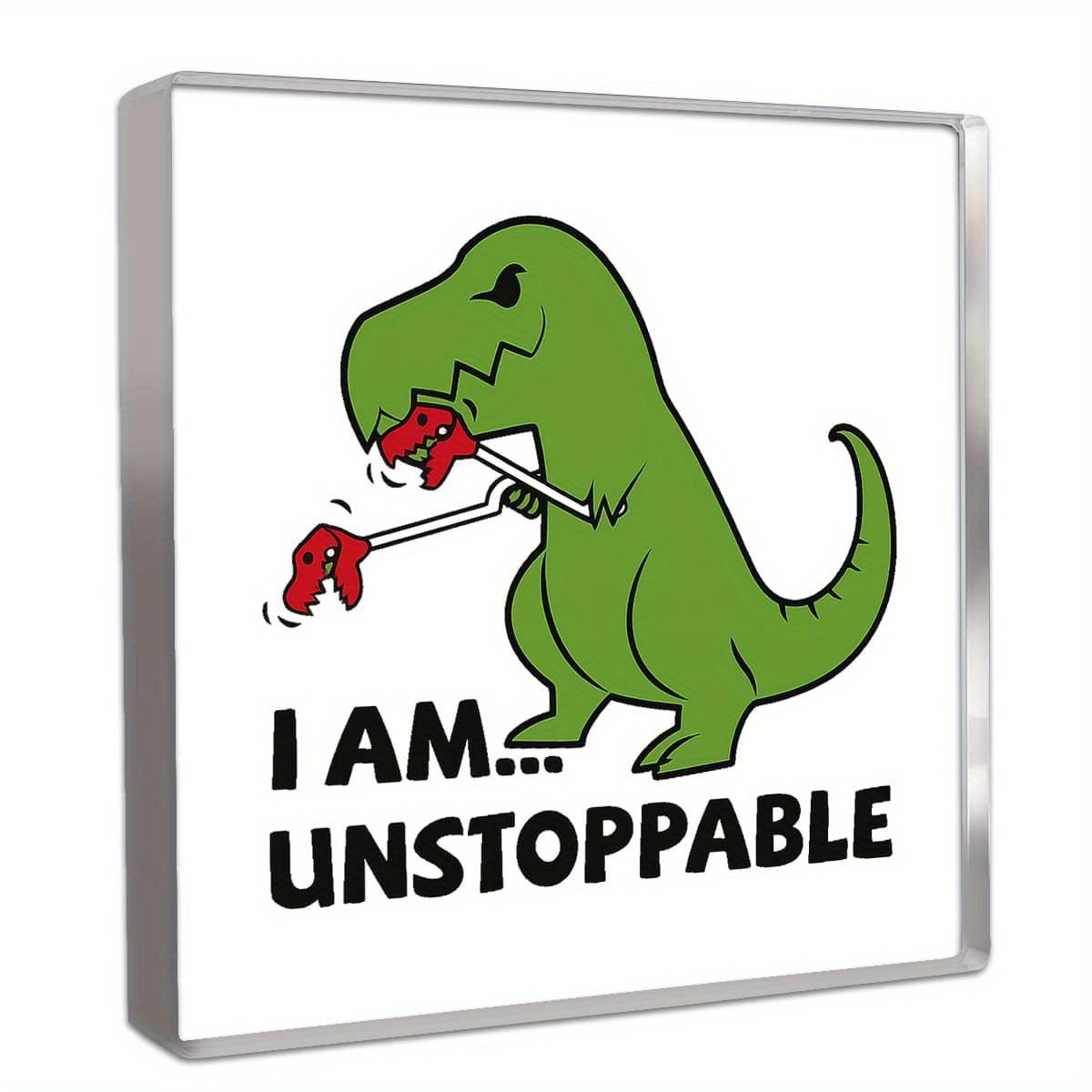 

2D Flat Acrylic Cartoon Dinosaur Desktop Decoration, Indoor and Outdoor Decoration - No Battery/electricity Required, Free Day Decoration, 10*10cm