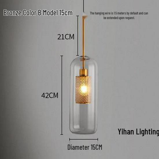 Nordic Modern Pendant Light – Minimalist Glass Fixture for Coffee Shops, Bedside, Bar Counters
