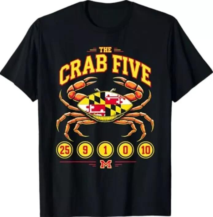 The Crab Five Crab Flag Maryland T-ShirtMeme T-Shirt Unisex T-shirt M