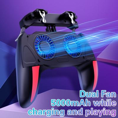 H10 Herní ruční držák Game Controller Joystick Gamepad Pro Pubg Spoušť Chladicí ventilátor Chladič Telefon Napájení přes USB Baterie 5000 mAh
