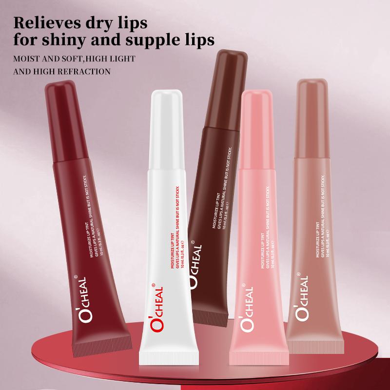 O'CHEAL Five-color Water Light Mirror Liquid Lip Gloss Moisturizing Non-stick Lip Tint Create Plump Lips