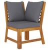 4 Piece Garden Lounge Set with Cushions Solid Acacia Wood