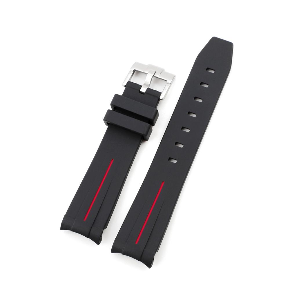 Curved Interface Rubber Watch Strap 20mm Men Women Waterproof Sports Watch Band for Moonswatch Watchband Watch Accessories