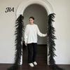 Waterproof Outdoor Halloween Props Black Garland, Spooky Artificial Cedar Vine for Mantel Fireplace, Realistic Dark Aesthetic Fireplace Mantle